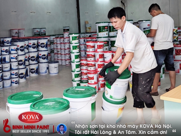 Khách hàng mua sơn KOVA Hà Nội chính hãng nhà máy tại công ty Bình Minh 1